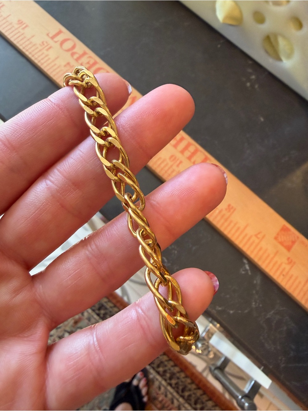 Vintage Gold Figaro Link Bracelet